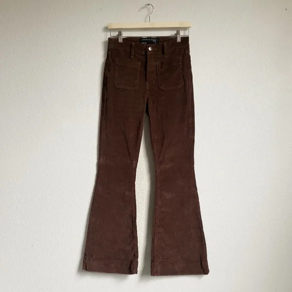 Veronica Beard Sheridan Bell Bottom Flare Corduroy Pants in Brown Size 25 - Picture 6 of 15
